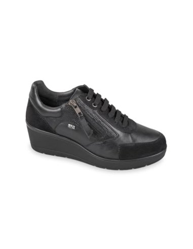 SCARPA DONNA VITELLO C/LACCI E ZIP