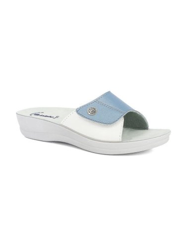 Ciabatta Donna Fascia Colorata Con Velcro Inblu