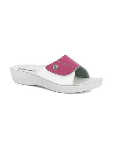 Ciabatta Donna Fascia Colorata Con Velcro Inblu