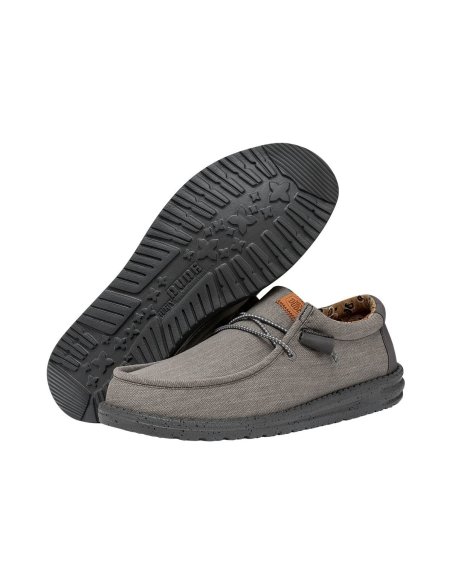 Wally Washed Canvas Scarpa Uomo Con Lacci Hey Dude