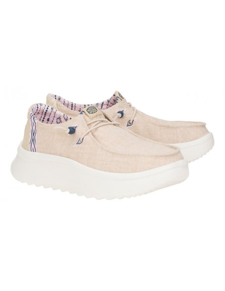 Wendy Peak Chambray Woven Scarpa Donna Con Lacci Hey Dude