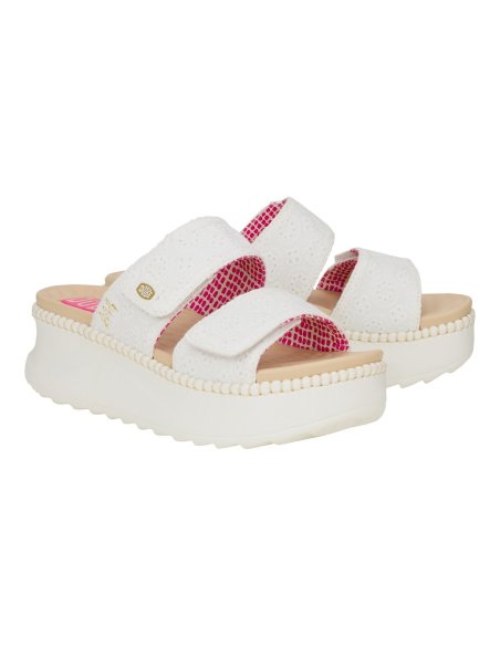 Delray Slide Eyelet Ciabatta Donna Con Doppio Velcro Hey Dude