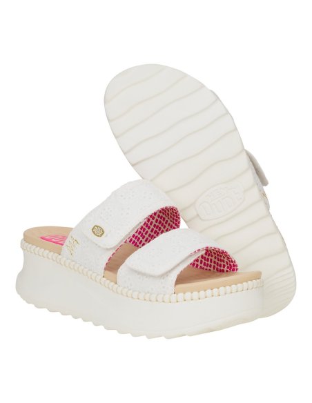 Delray Slide Eyelet Ciabatta Donna Con Doppio Velcro Hey Dude